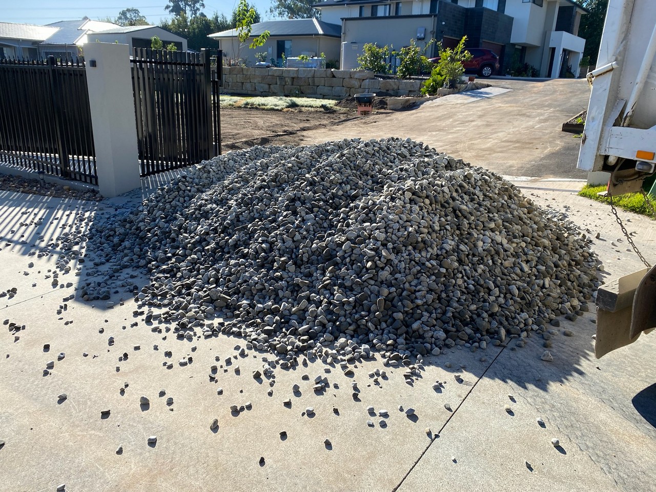 Charcoal Black pebbles bulk delivery