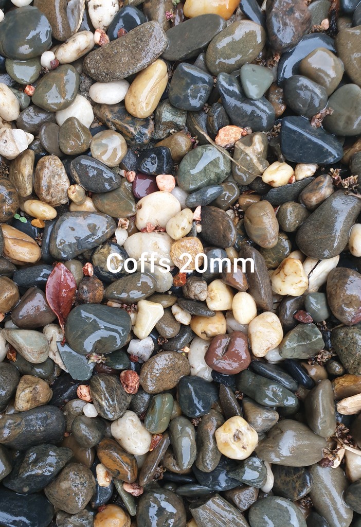 Coffs 20mm pebbles labelled