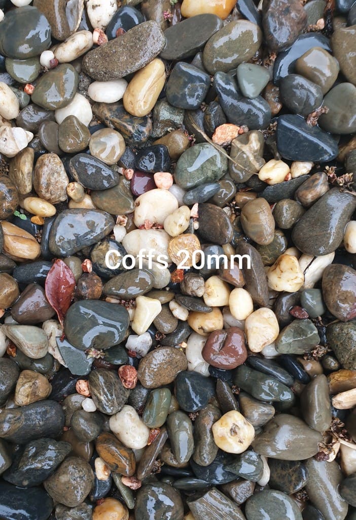 Coffs 20mm pebbles labelled