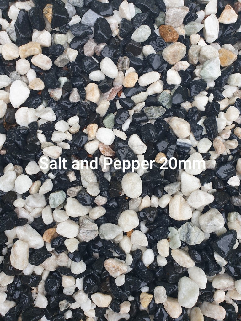 Salt & Pepper 20mm pebbles