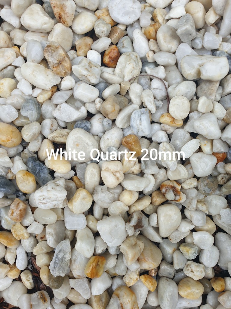 White Quartz 20mm pebbles