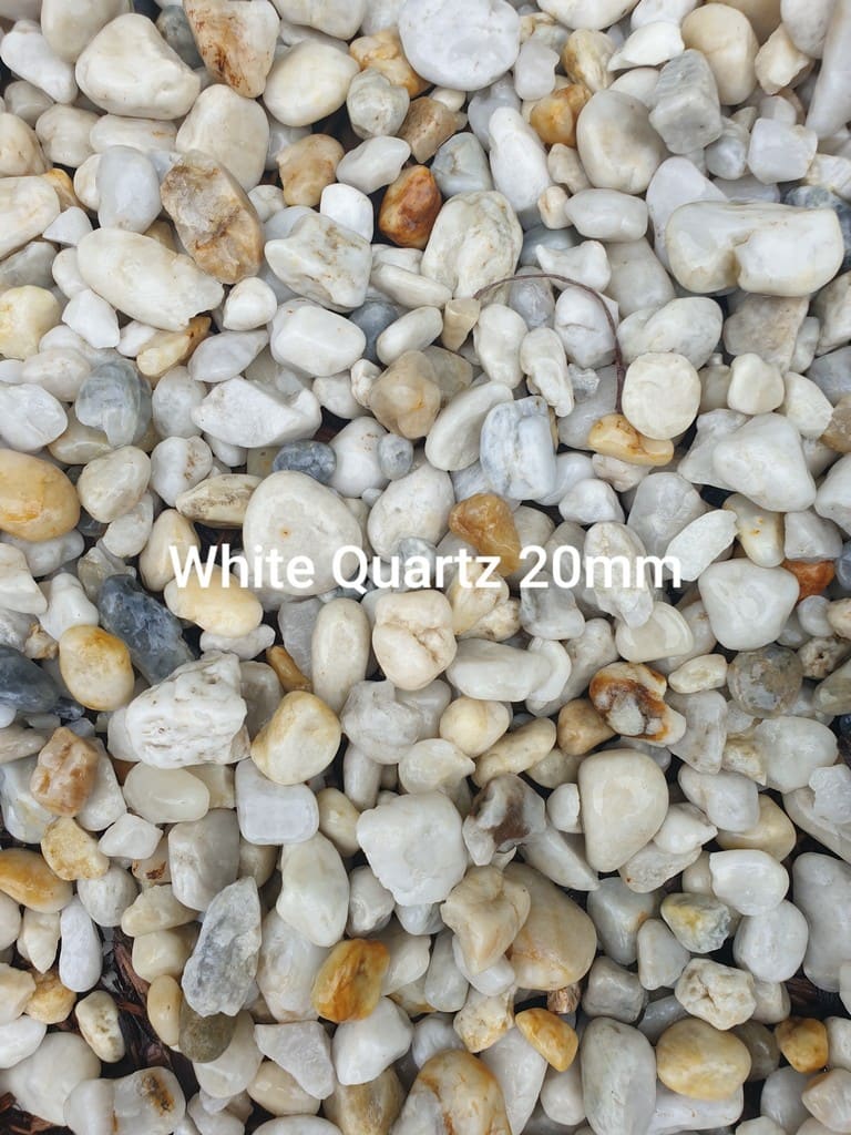 White Quartz 20mm pebbles