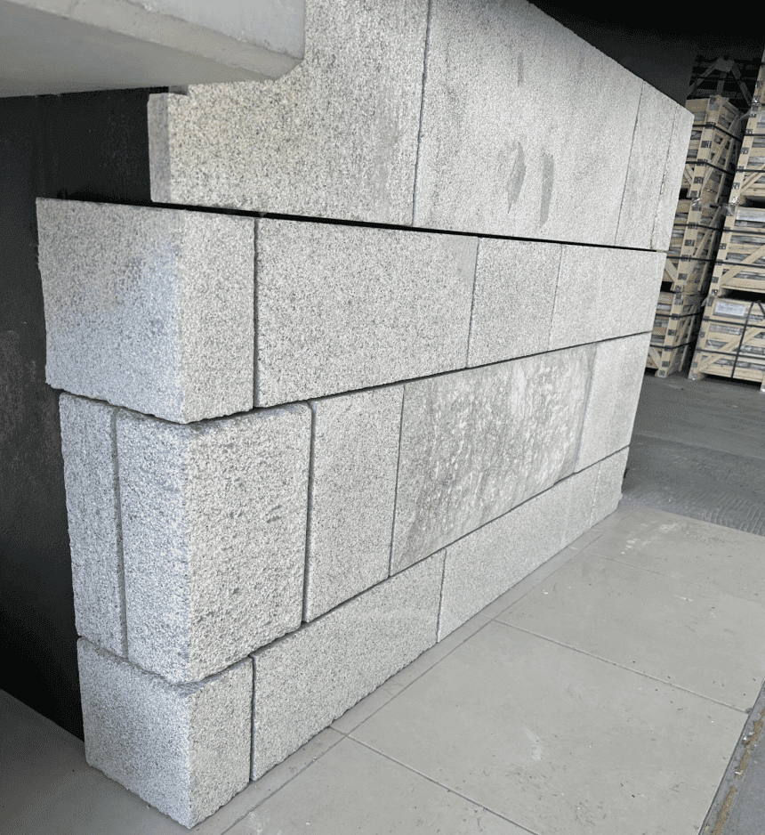 Argent Lodge sandstone walling detail showing stone pattern