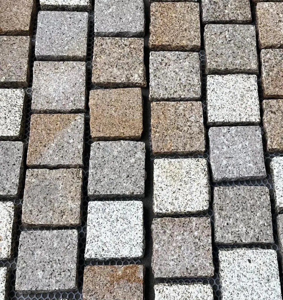Urana granite cobblestone driveway close-up