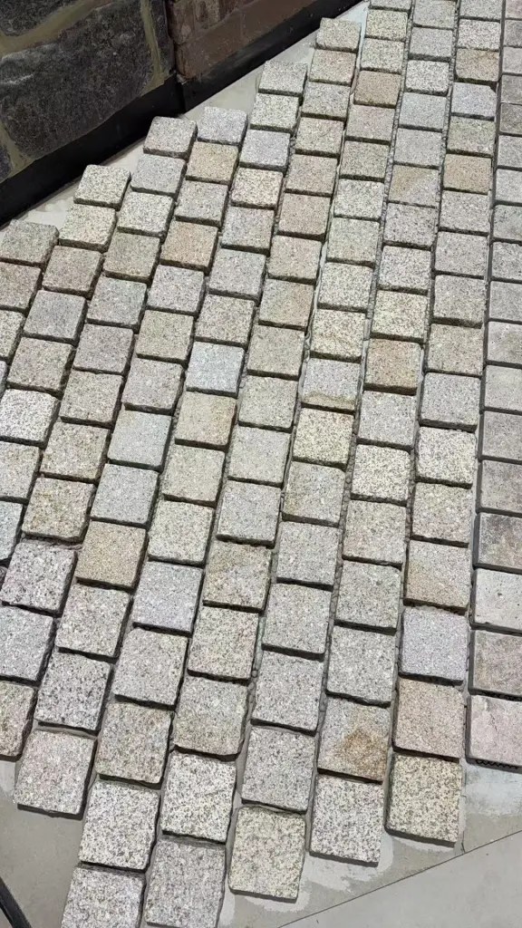 Urana granite cobblestone installation Gold Coast