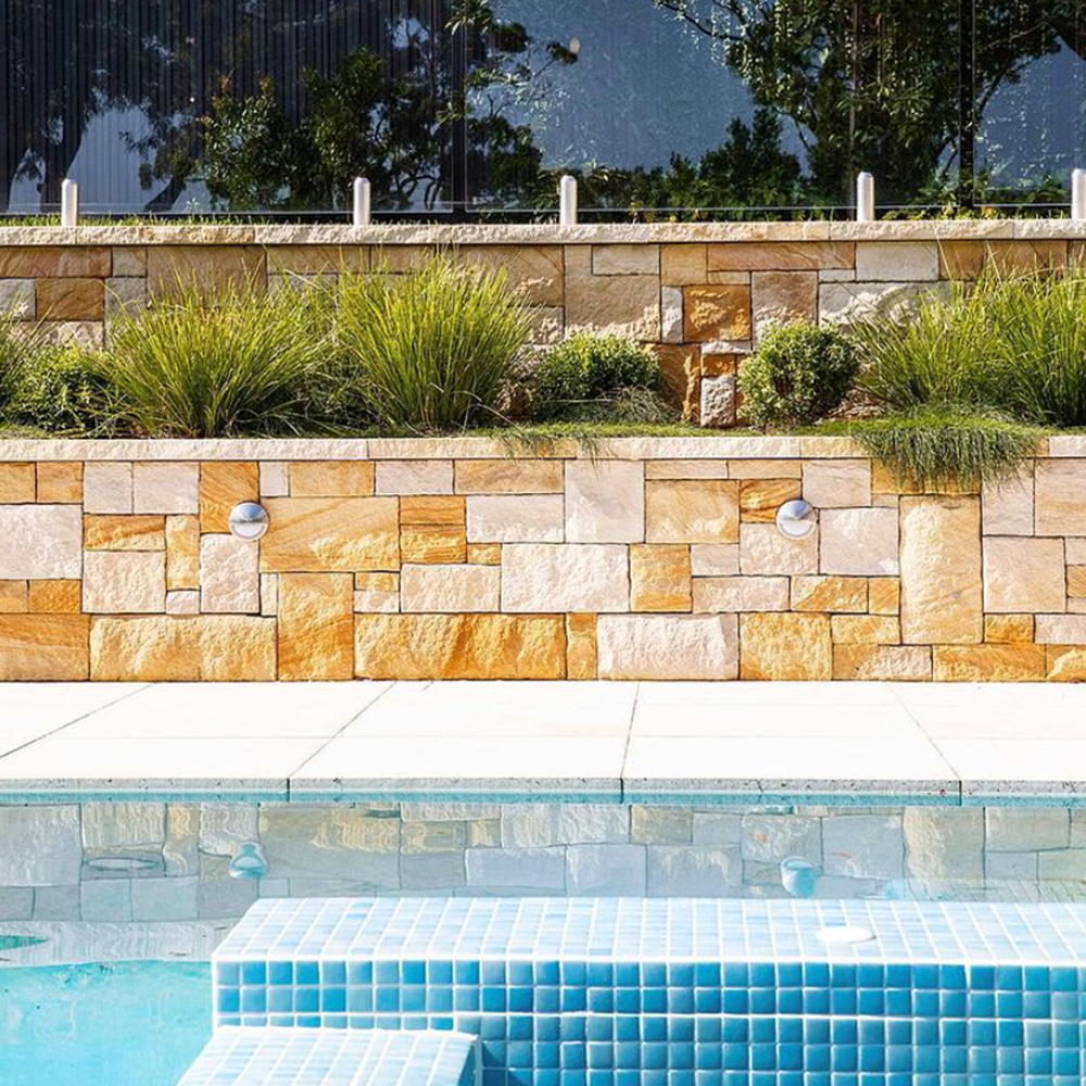 Colonial Banded sandstone wall cladding sample Brisbane