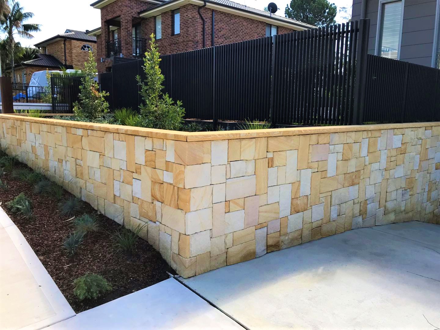 Colonial Banded sandstone cladding residential project