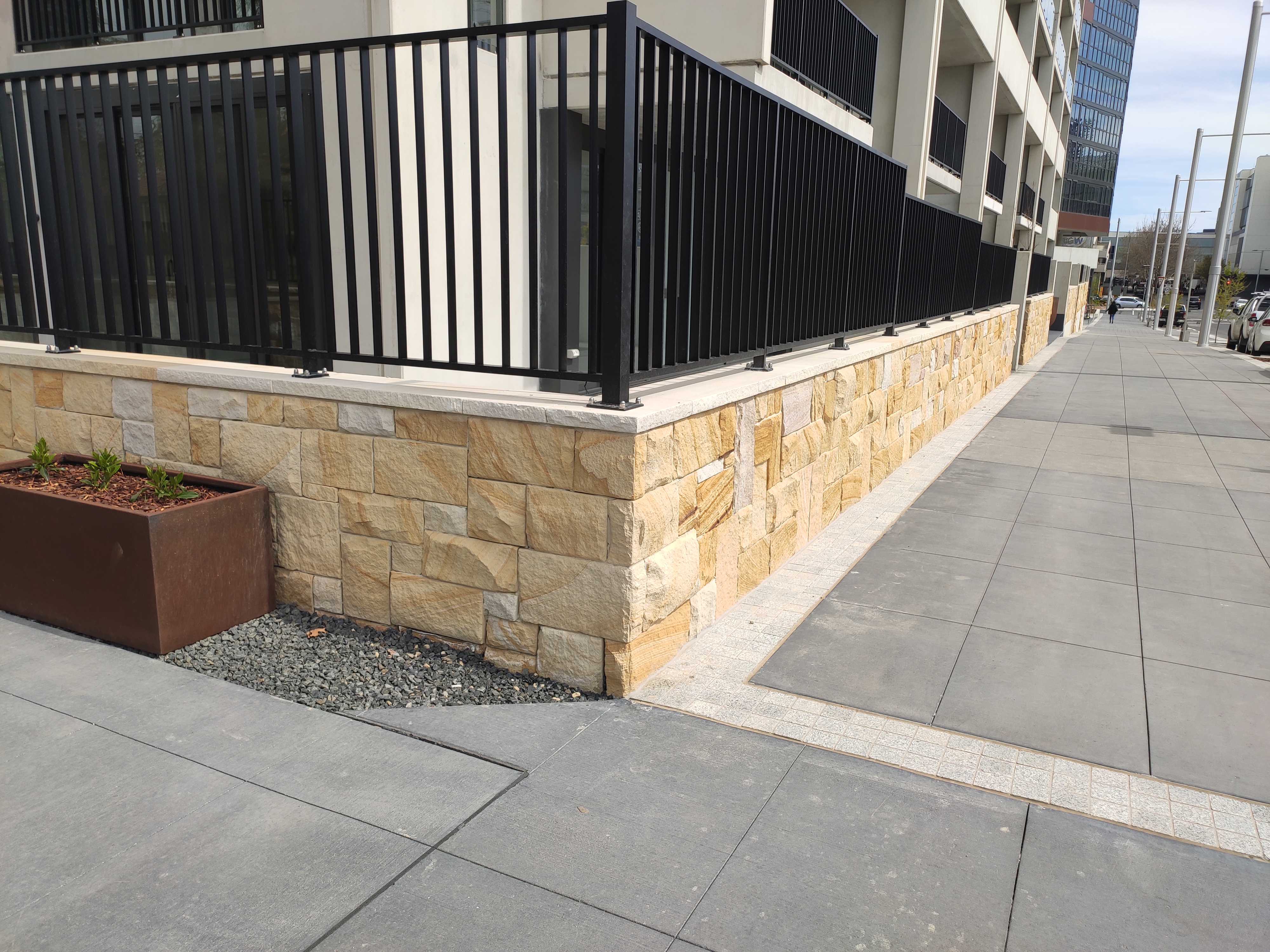 Colonial Banded sandstone cladding exterior wall project