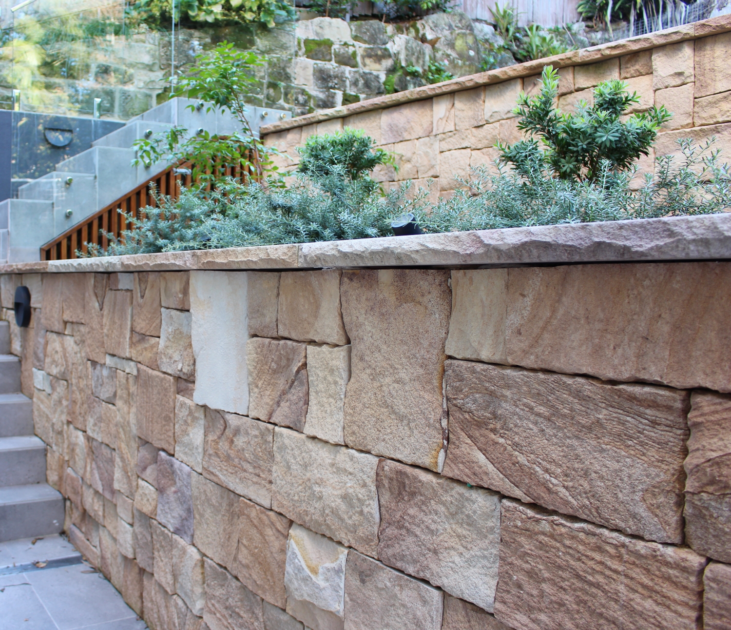 Colonial Ranch sandstone cladding residential facade