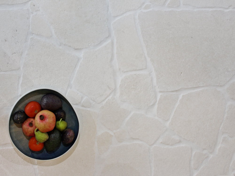 Hotham limestone crazy paving off-white stone Brisbane