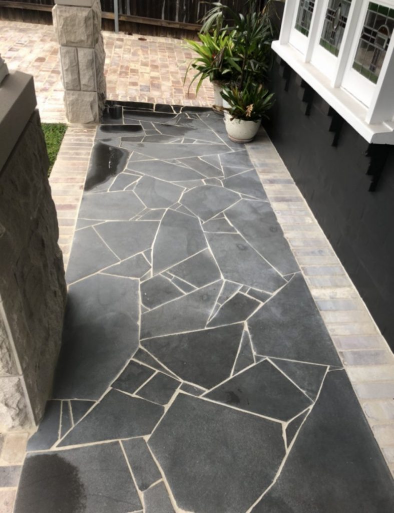 Iluka bluestone crazy paving residential pathway