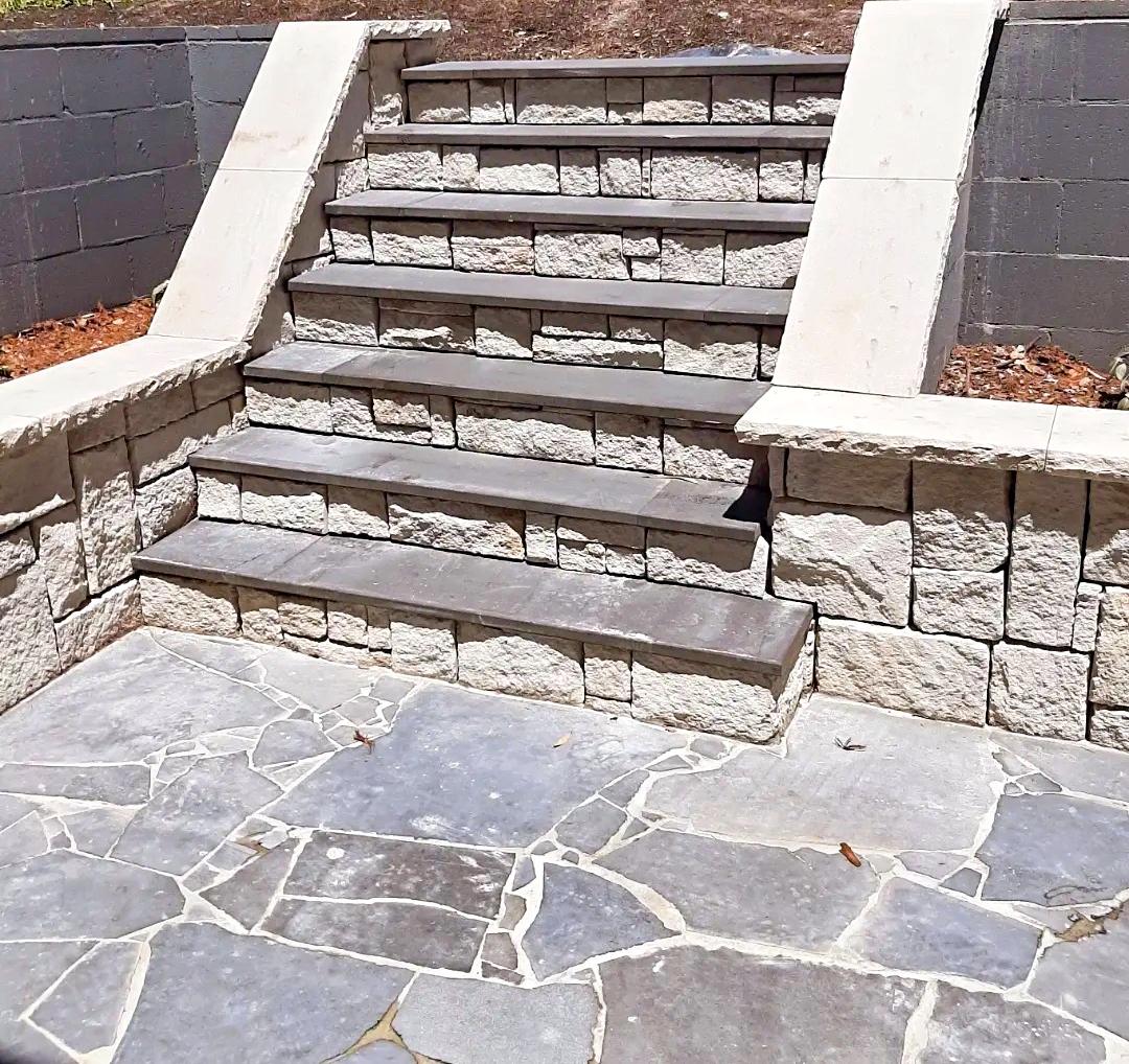 Iluka bluestone crazy paving courtyard
