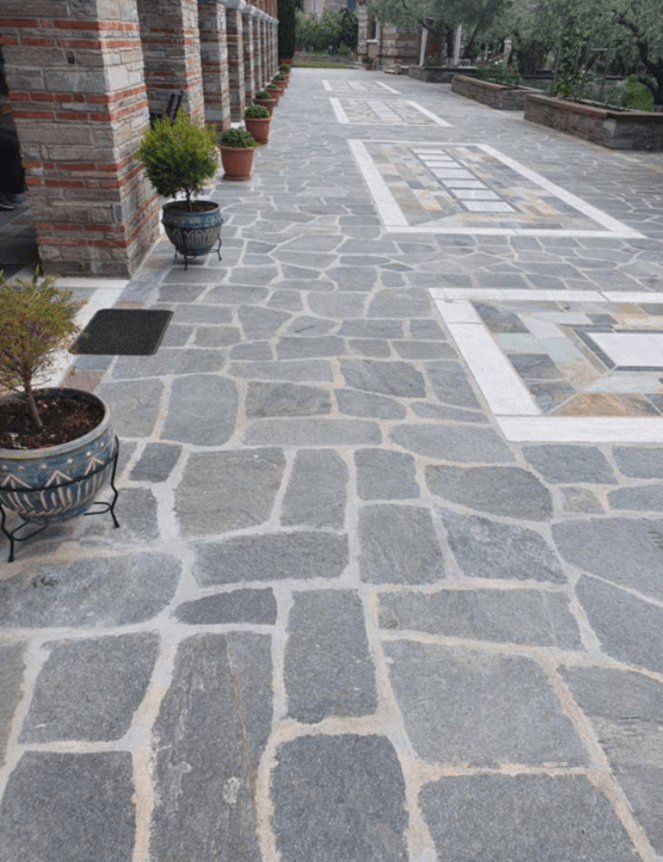 Kimba slate crazy paving garden landscaping