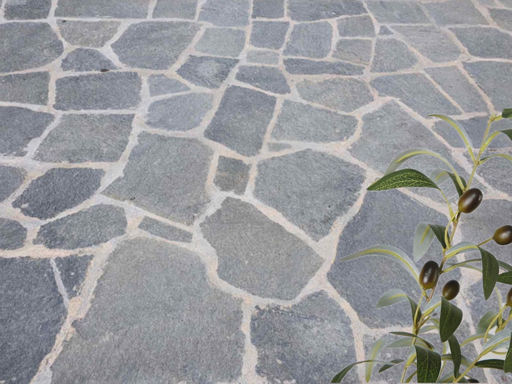 Kimba slate crazy paving close-up texture