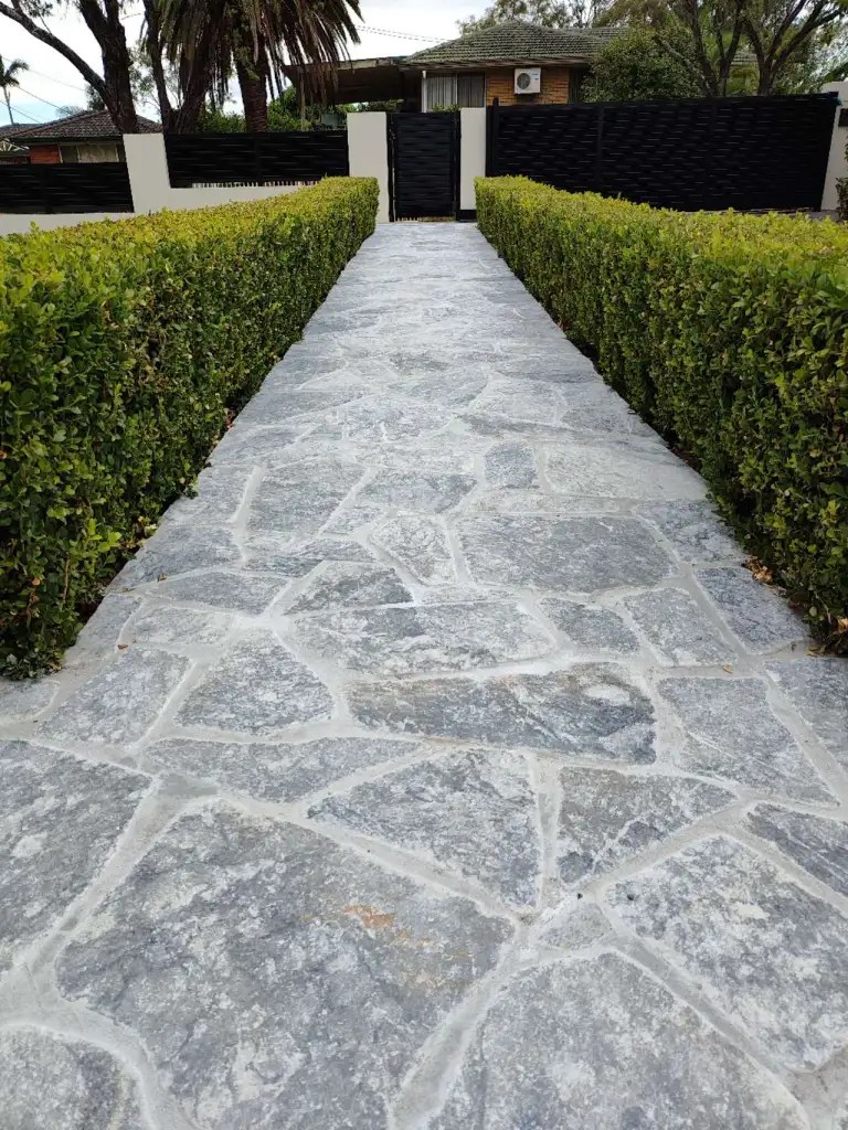 Mia marble crazy paving outdoor project