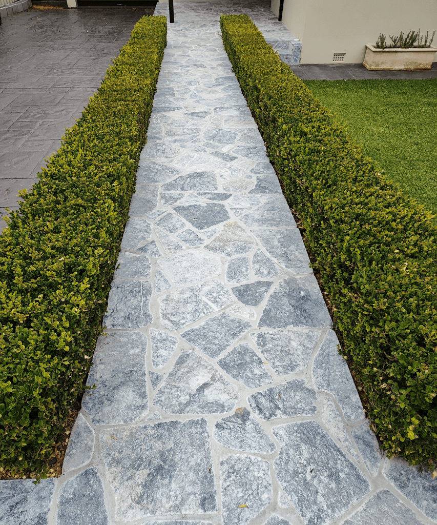 Mia marble crazy paving pathway Brisbane