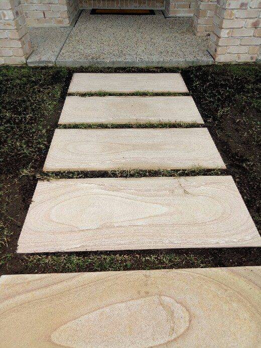 Rectangular sandstone stepping stones 1200x500x30mm for landscaping