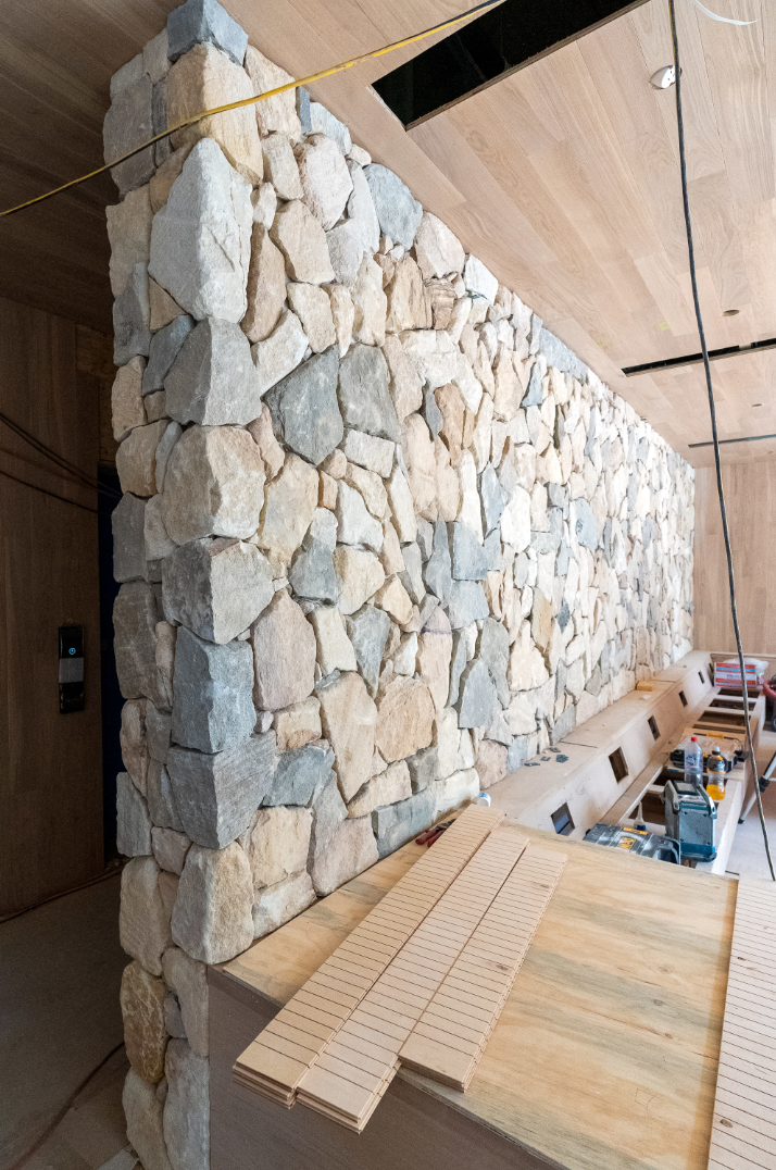 Berwick irregular sandstone cladding retail fit-out