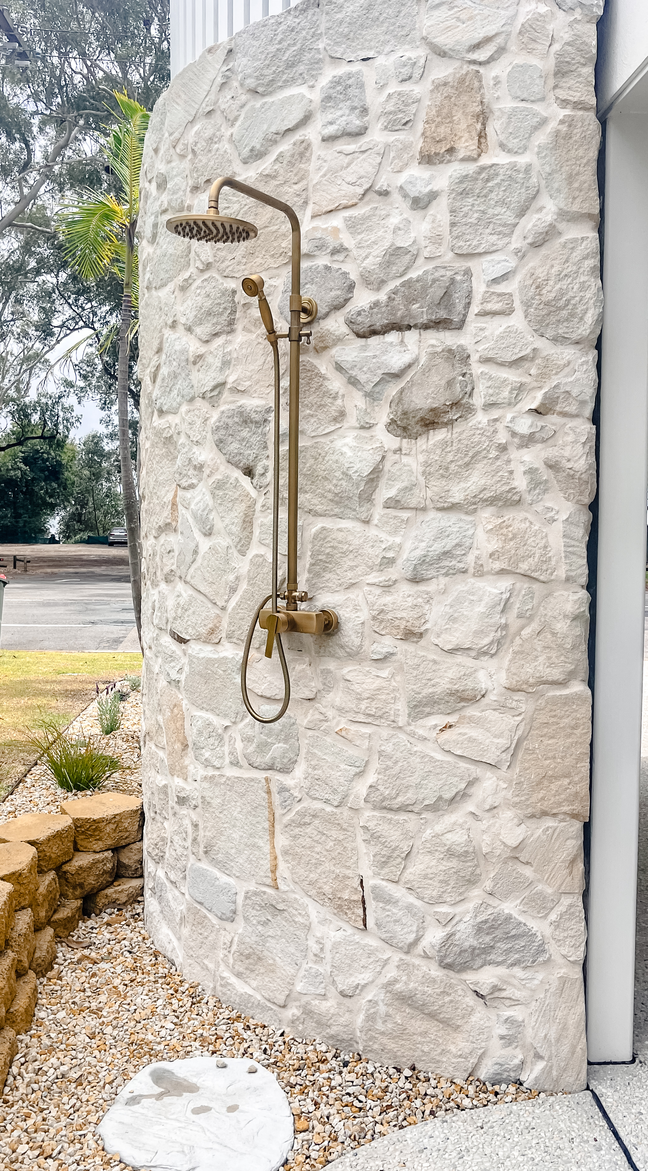 Foster irregular walling Beach Abode exterior project