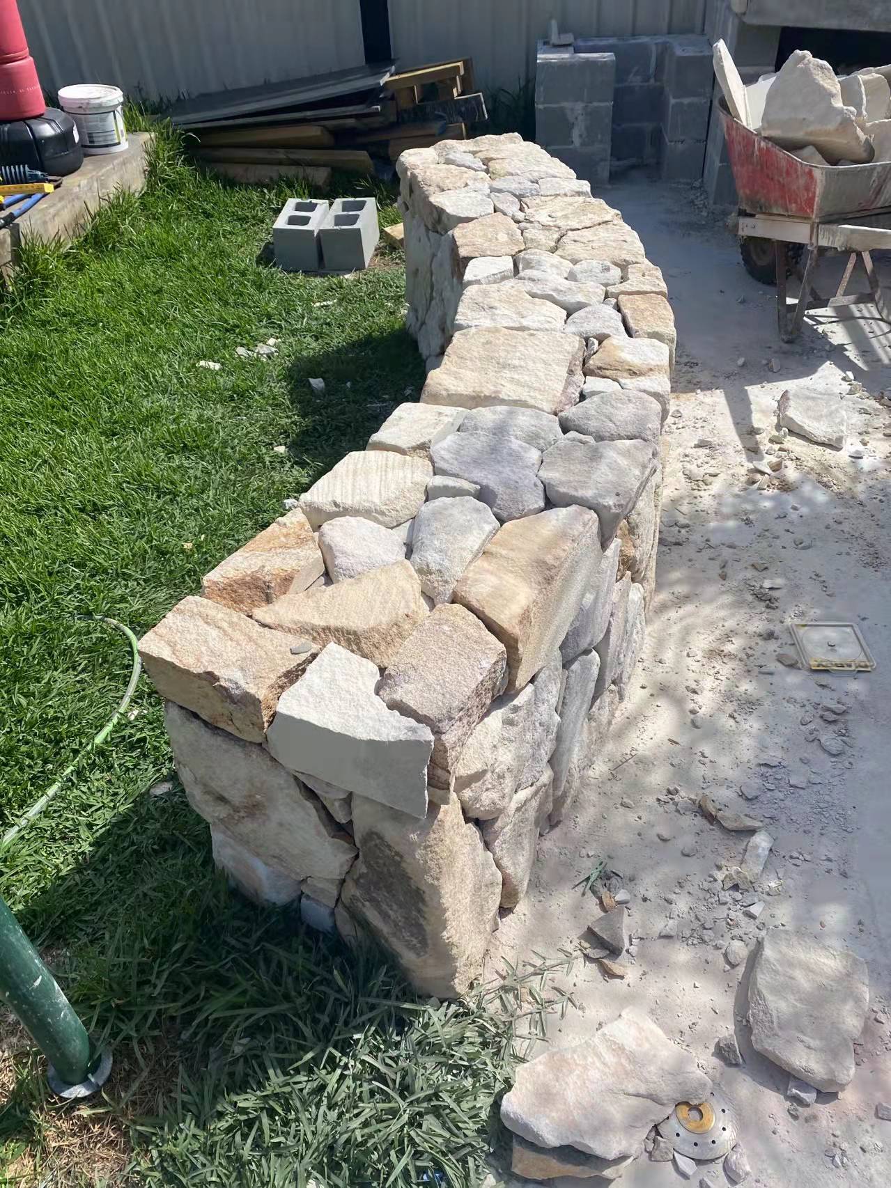 Loxton irregular wall cladding installed on exterior wall Loxton irregular wall cladding installed on exterior wall