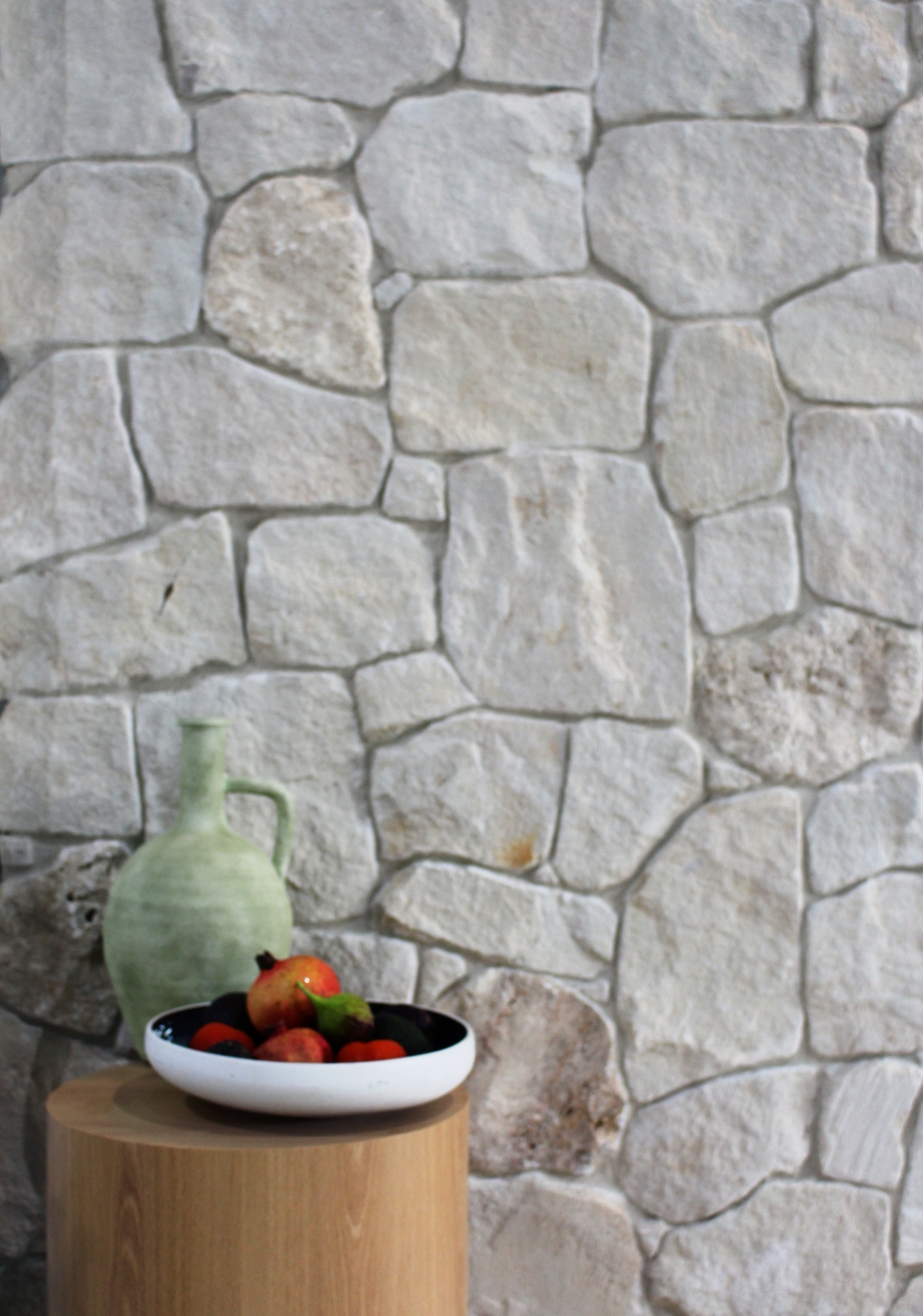 Irregular Ophir sandstone cladding installed feature wall