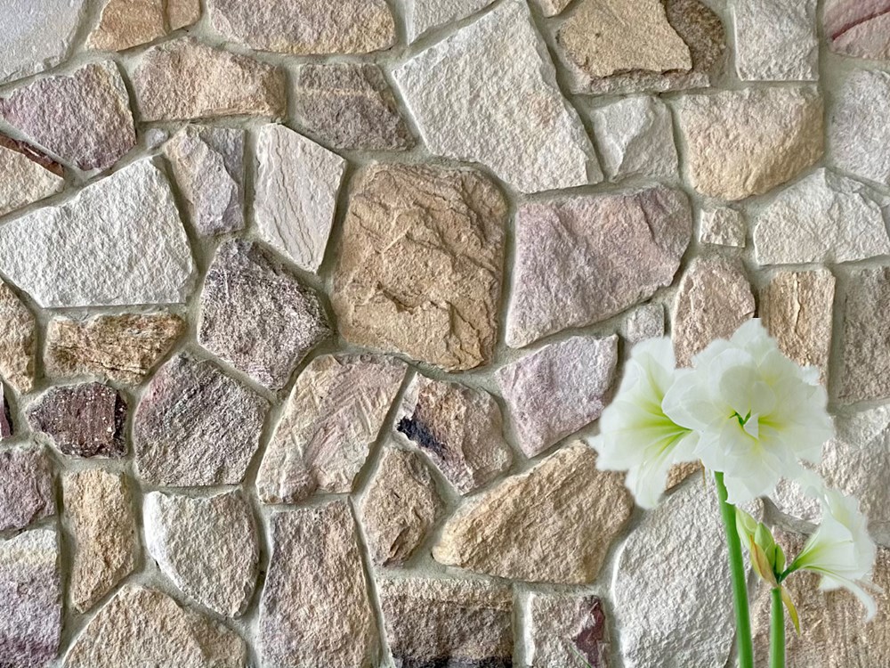 Irregular Ranch sandstone cladding showroom display Brisbane