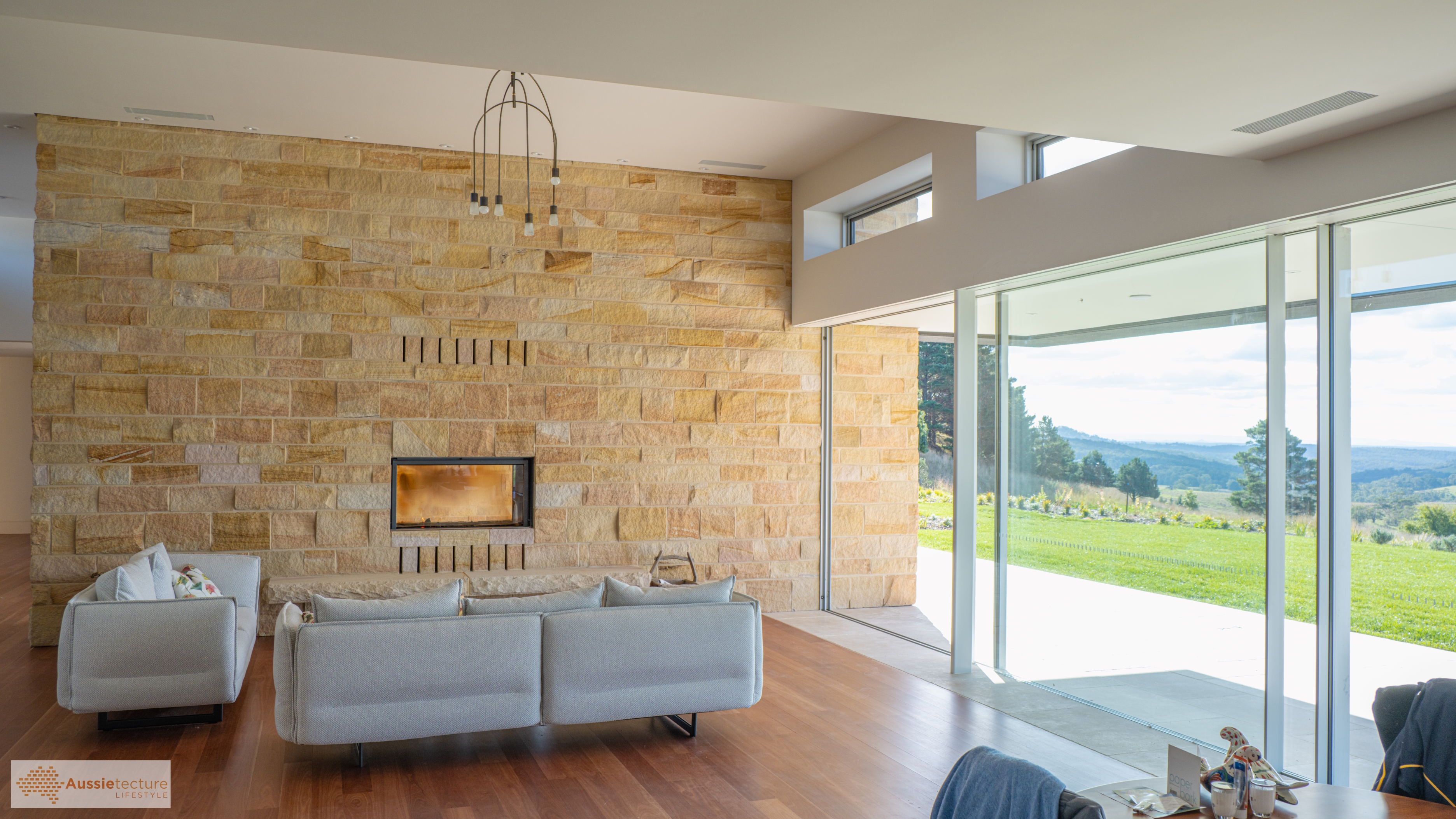 Kirra Banded sandstone cladding split face wall Brisbane