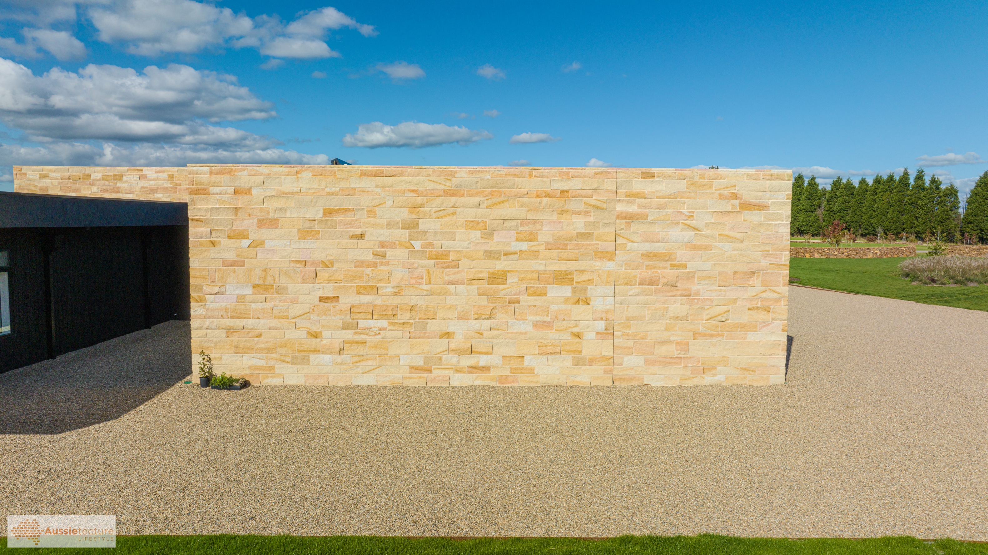 Kirra Banded sandstone split face feature wall