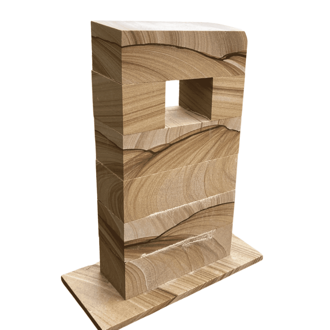 DIY sandstone letterbox assembly instructions and pieces