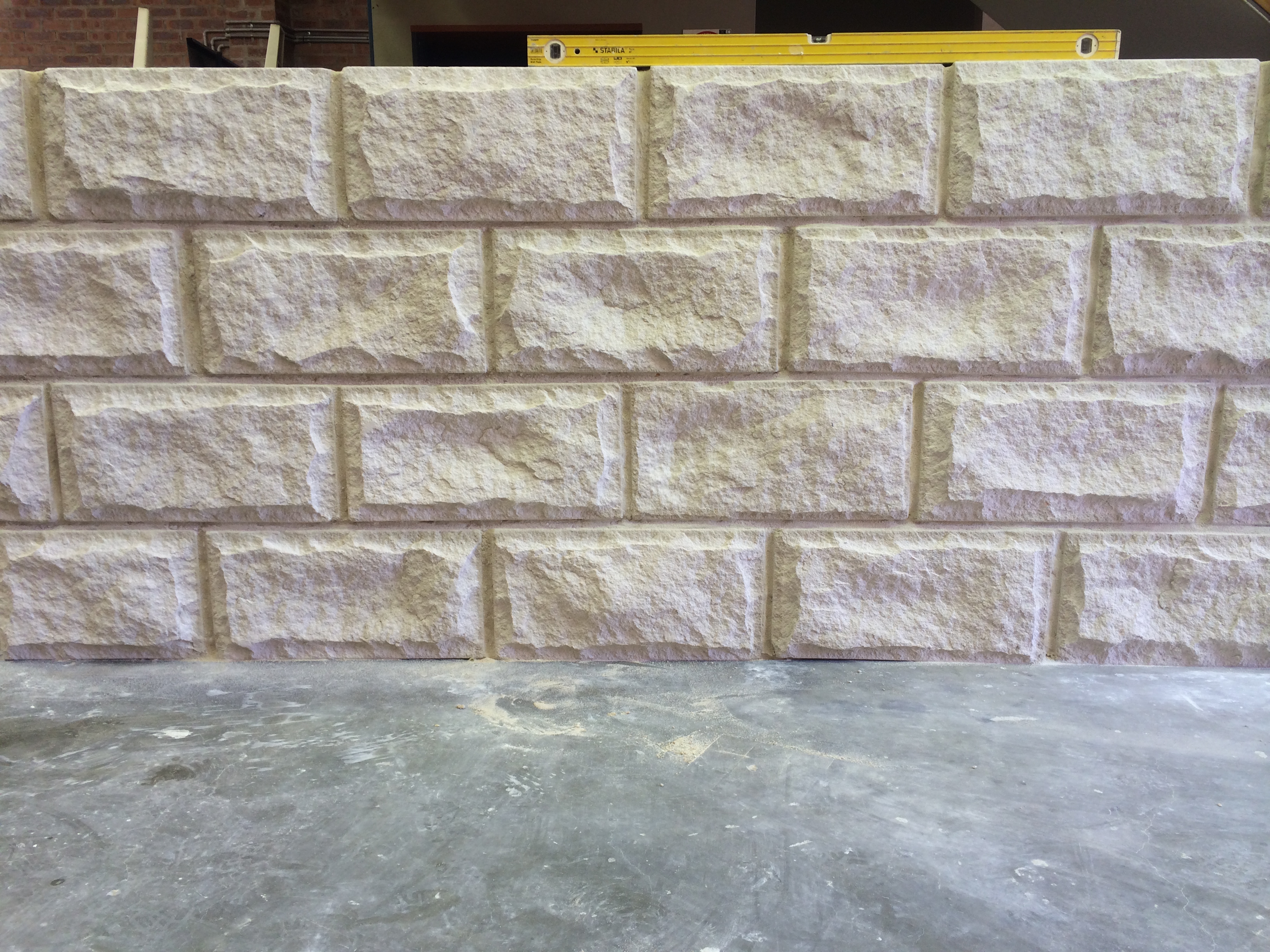 Rockfaced Foster sandstone stack stone wall cladding