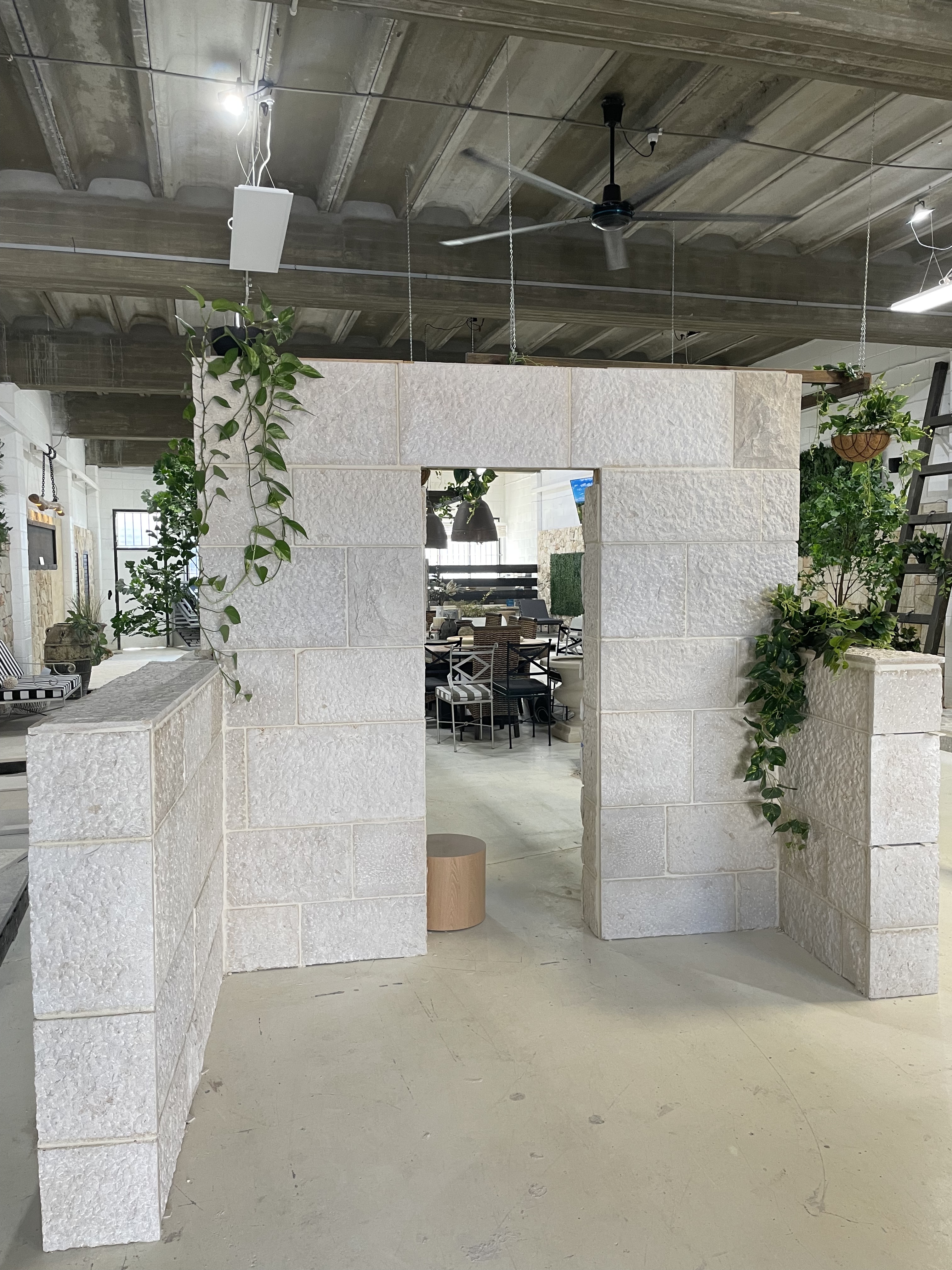 Sarina Lodge limestone walling texture and colour