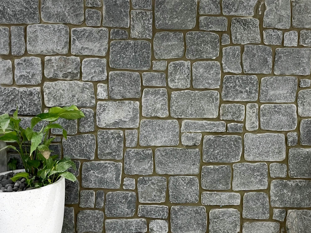 Yulara bluestone cladding Newstead showroom wall display